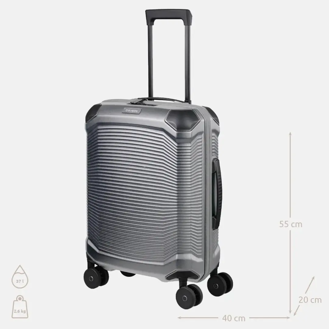 Travelite Millennium Spinner Trolley 55cm - Zilver - afbeelding 6 van 6