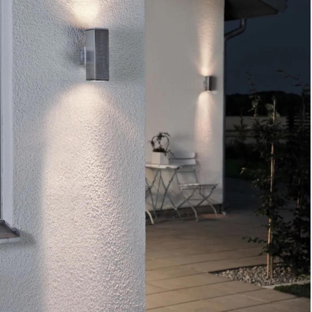 Konstsmide 7907 - Wandlamp - Monza wandspot twin square 20cm 230V GU10 - zilver