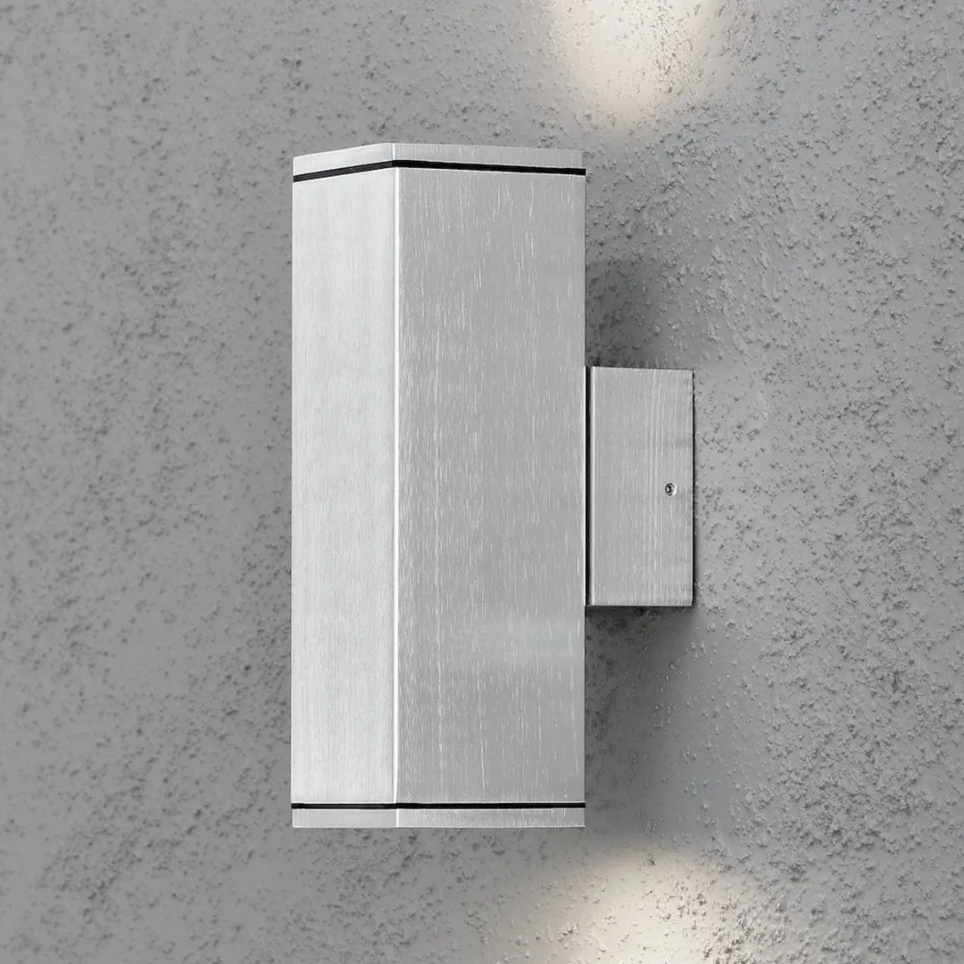 Konstsmide 7907 - Wandlamp - Monza wandspot twin square 20cm 230V GU10 - zilver