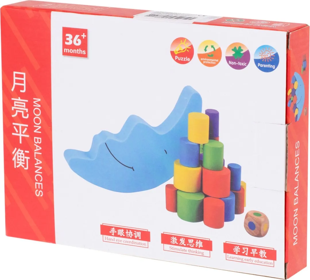 Montessori houten maan balanceer arcade spel
