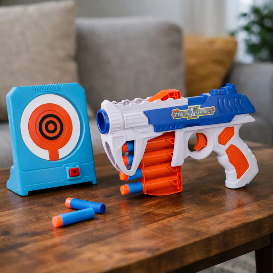 Eddy Toys Bullseye Doelspel - Dartpistool met Foam Darts en Doelwit - Meerkleurig