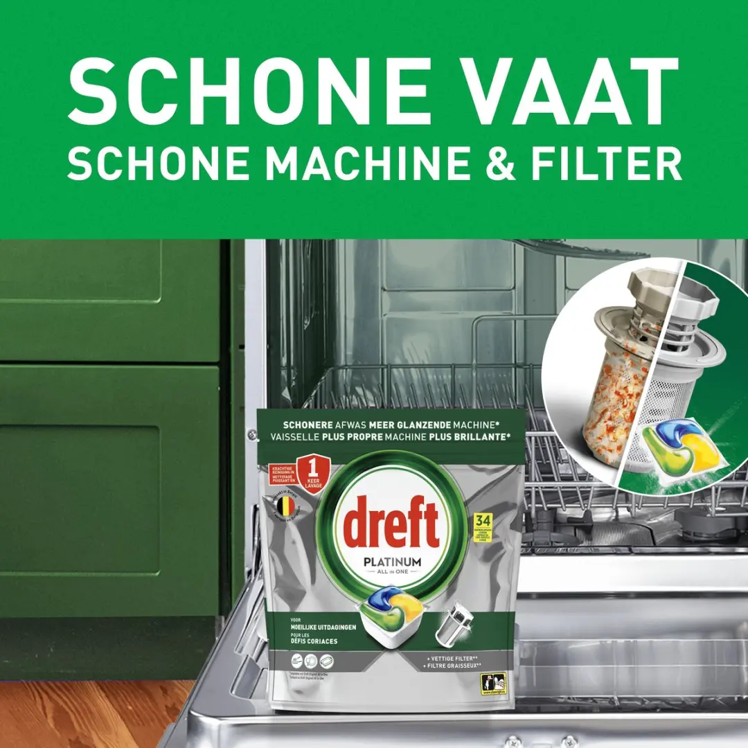 Dreft Platinum Vaatwastabletten Citroen - 4x 66 stuks - afbeelding 5 van 6