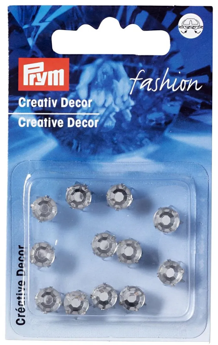 Prym Siernetten met Strass 7mm - 12 Stuks - Zilverkleurig