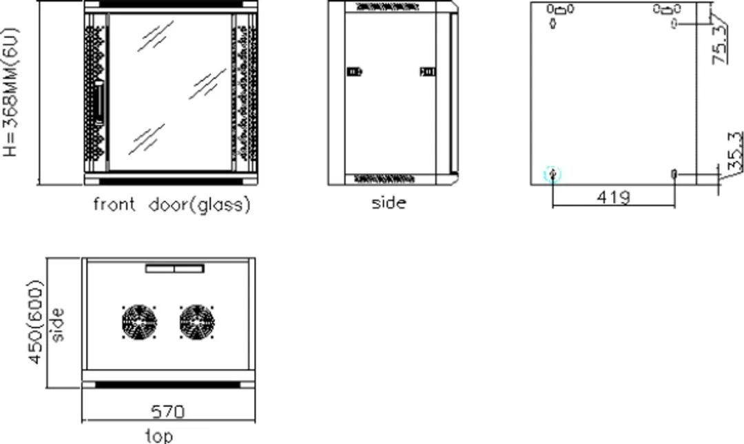 Value Wandbehuizing 6HE 368x570x450mm - Zwart