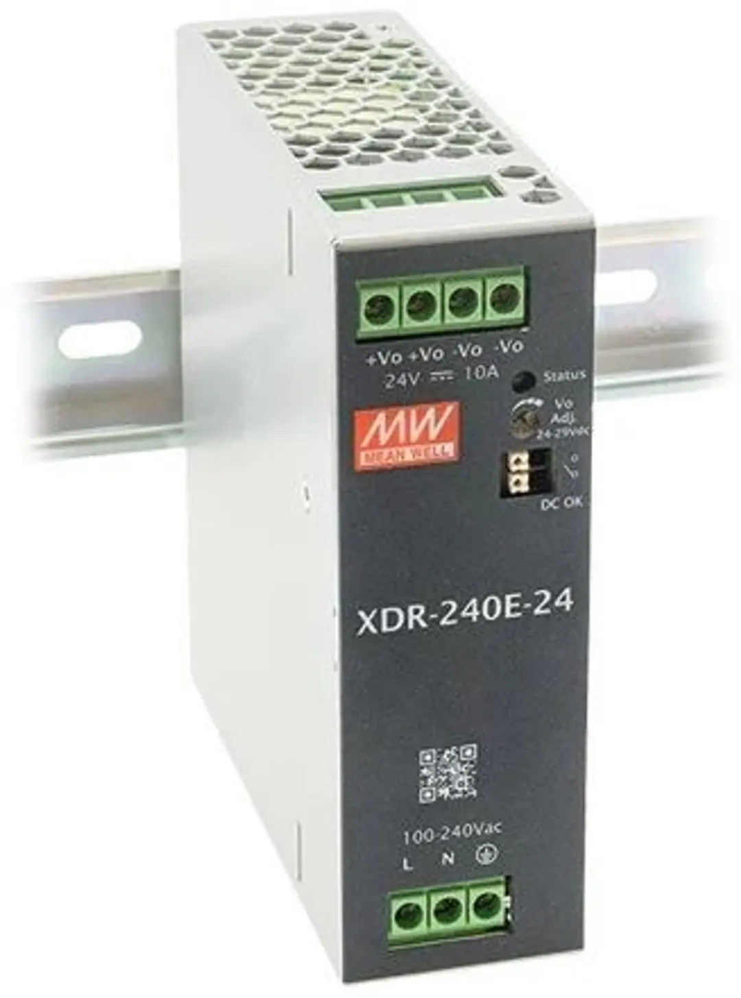 Mean Well XDR-240E-24 DIN-Rail Voeding 24V 10A