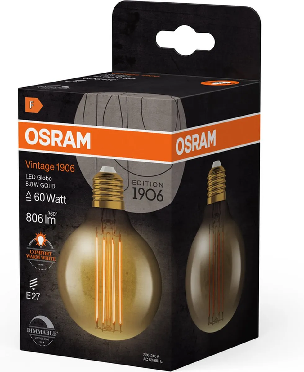 Osram Dimmbare LED Vintage-Edition E27 8.8W 2200K - Helder glas