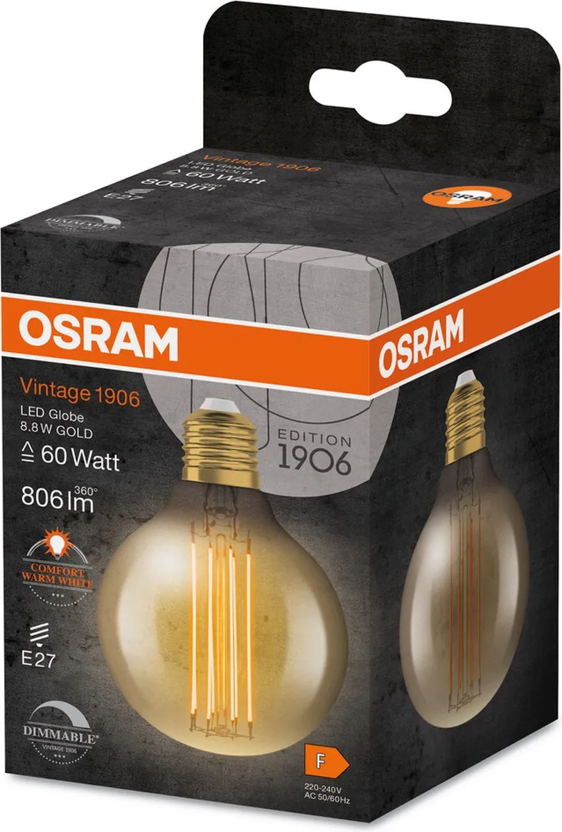 Osram Dimmbare LED Vintage-Edition E27 8.8W 2200K - Helder glas