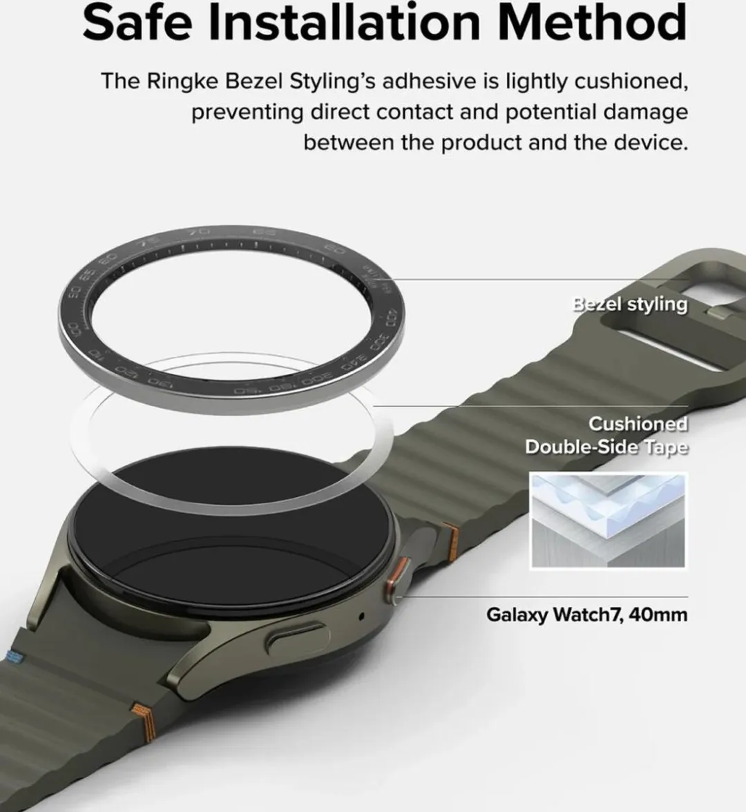 Ringke Bezel Styling + Tempered Glass Samsung Galaxy Watch 7 40mm - Zwart