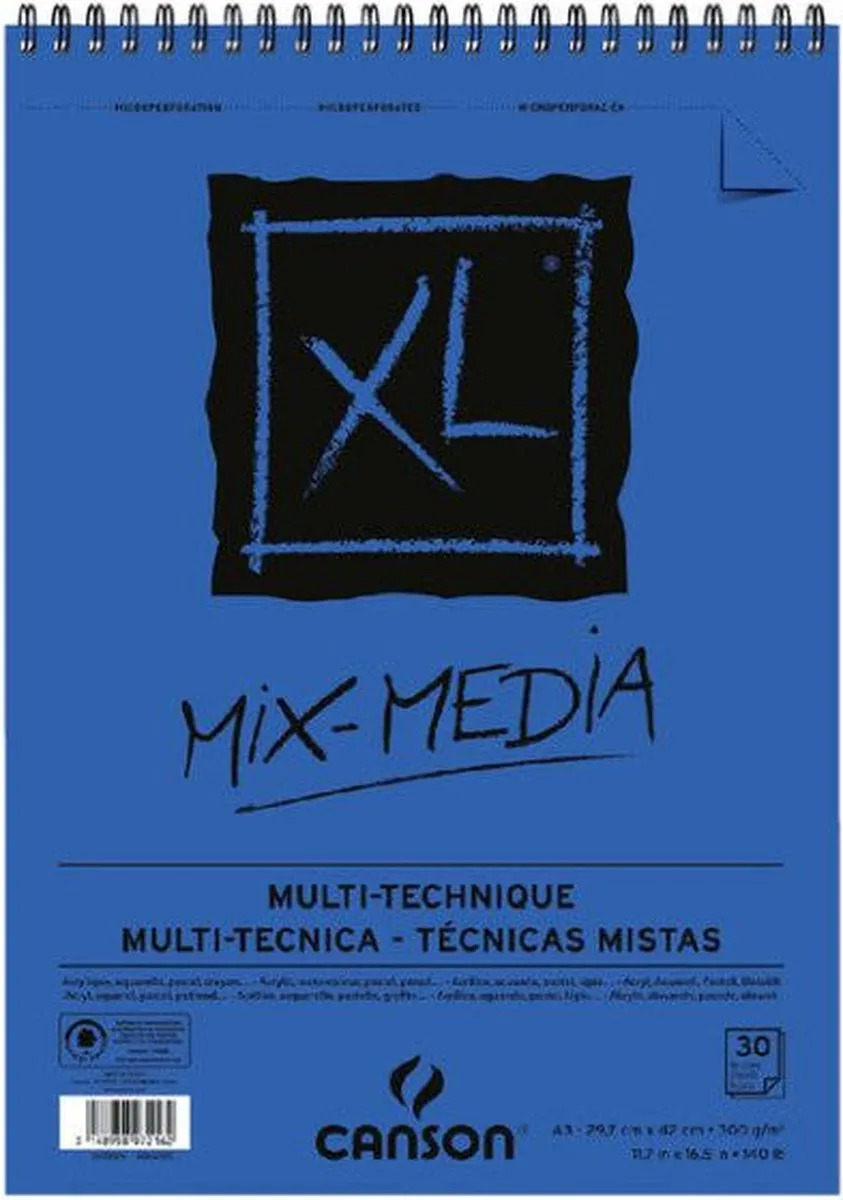 Canson XL Mix Media Aquarelblok A3 300g - 30 Vel - Blauw