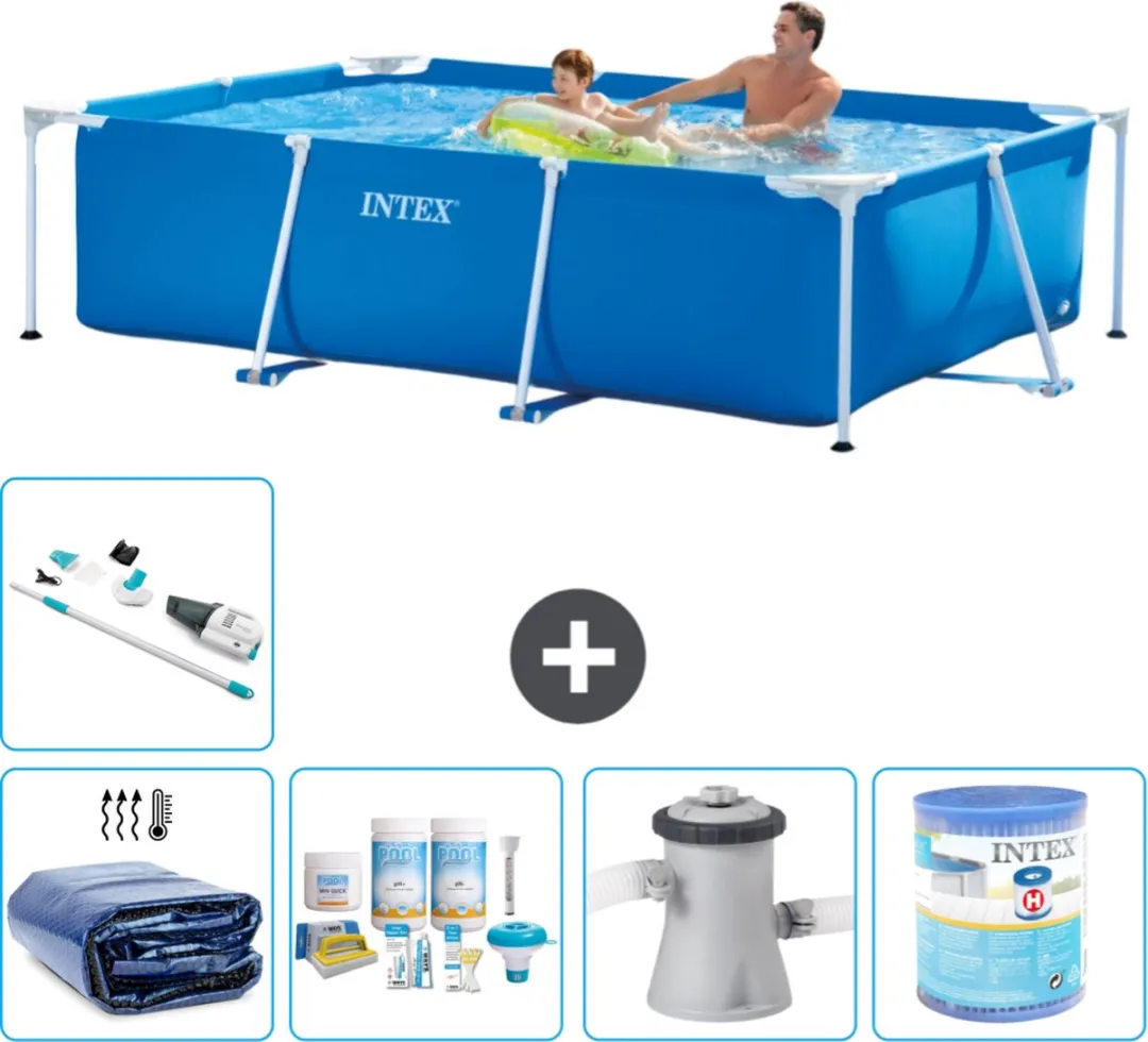 Intex 28271NP-Blauw Rechthoekig Frame Zwembad 260x160x65cm - Blauw - afbeelding 2 van 6