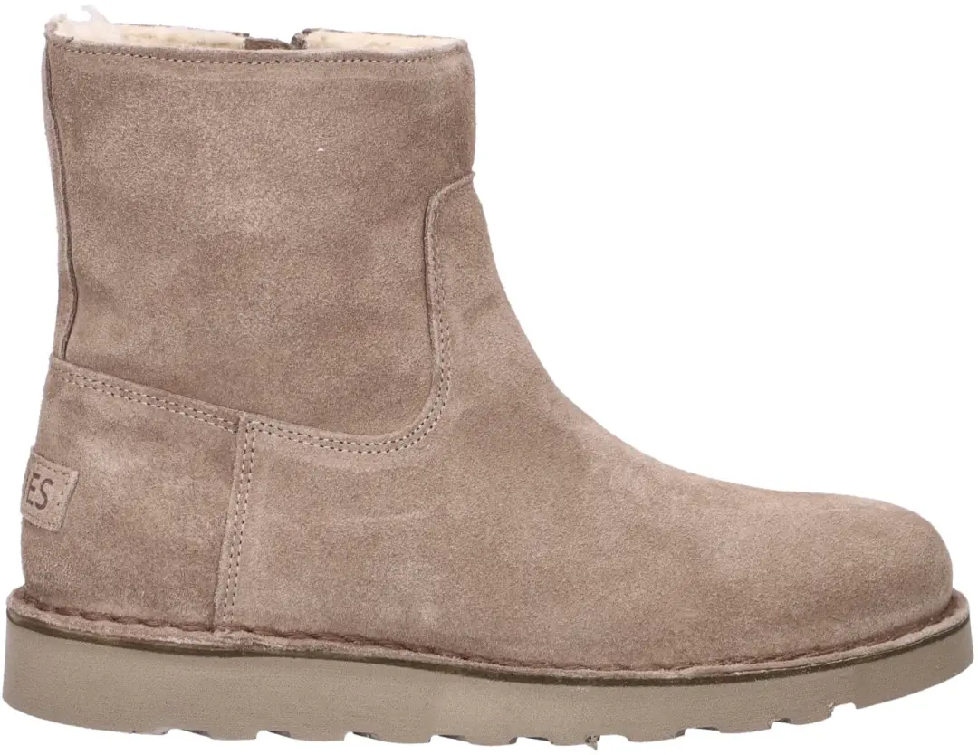 Shabbies Amsterdam Palissa Mila Zip dames gevoerde boots - Taupe - Maat 40