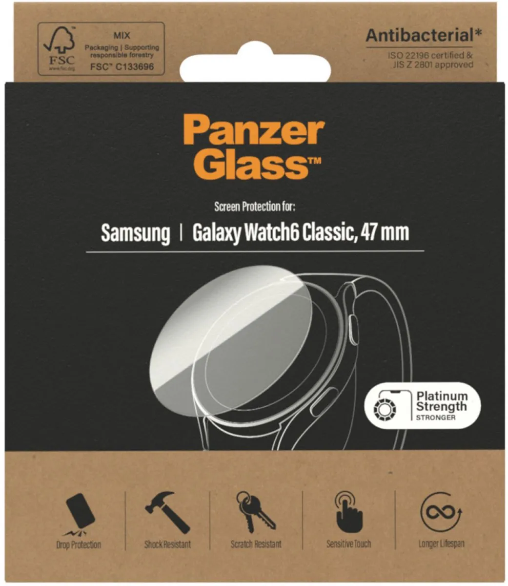 PanzerGlass PZ-3684 Screenprotector Samsung Galaxy Watch 6 Classic 47mm - Transparant