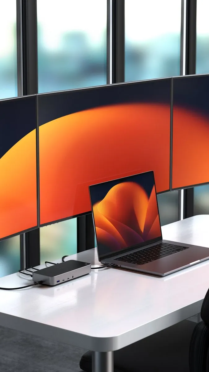 Satechi ST-D4KTM-EU Triple 4K Display Docking Station - Grijs