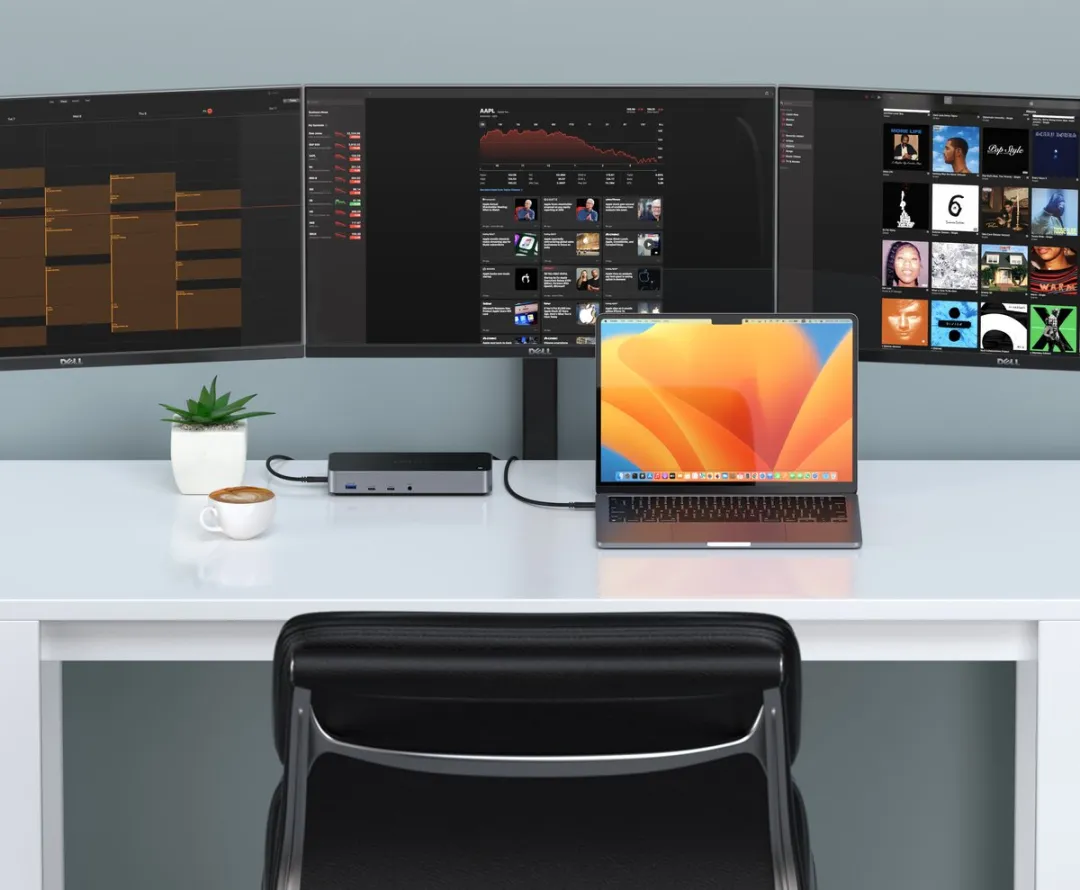 Satechi ST-D4KTM-EU Triple 4K Display Docking Station - Grijs