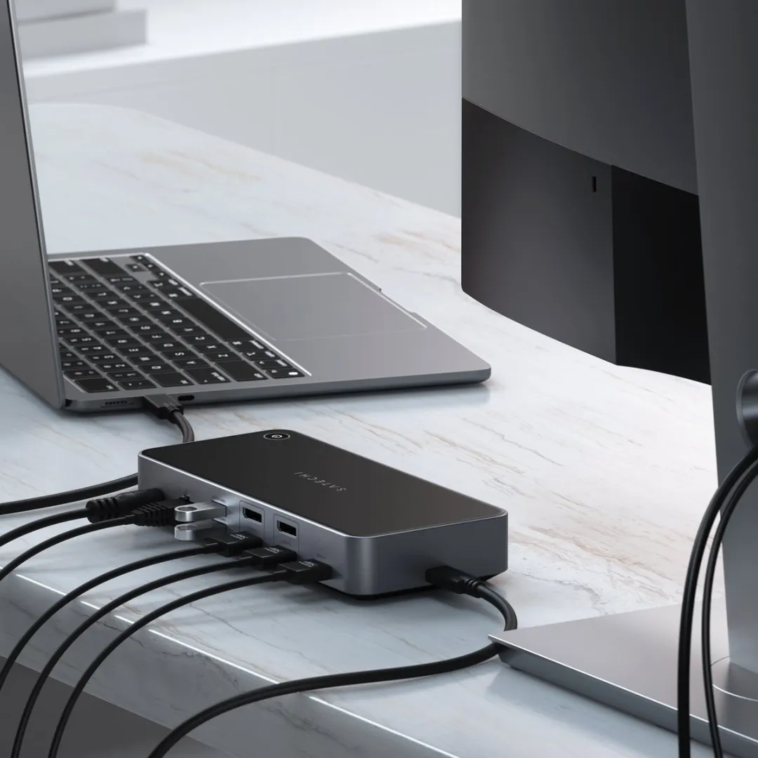 Satechi ST-D4KTM-EU Triple 4K Display Docking Station - Grijs
