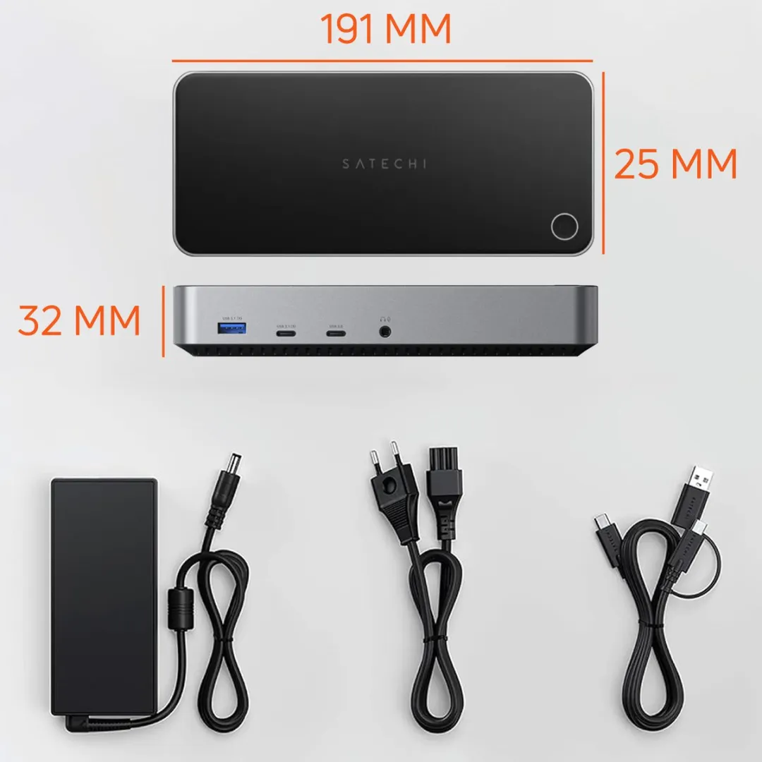 Satechi ST-D4KTM-EU Triple 4K Display Docking Station - Grijs