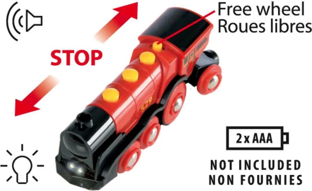 BRIO Rode Locomotief 33592 - 2x AA