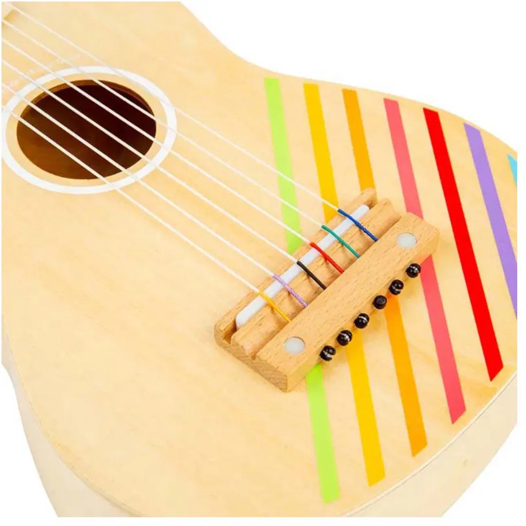 BIGJIGS Houten Gitaar Speelgoed - Multicolor