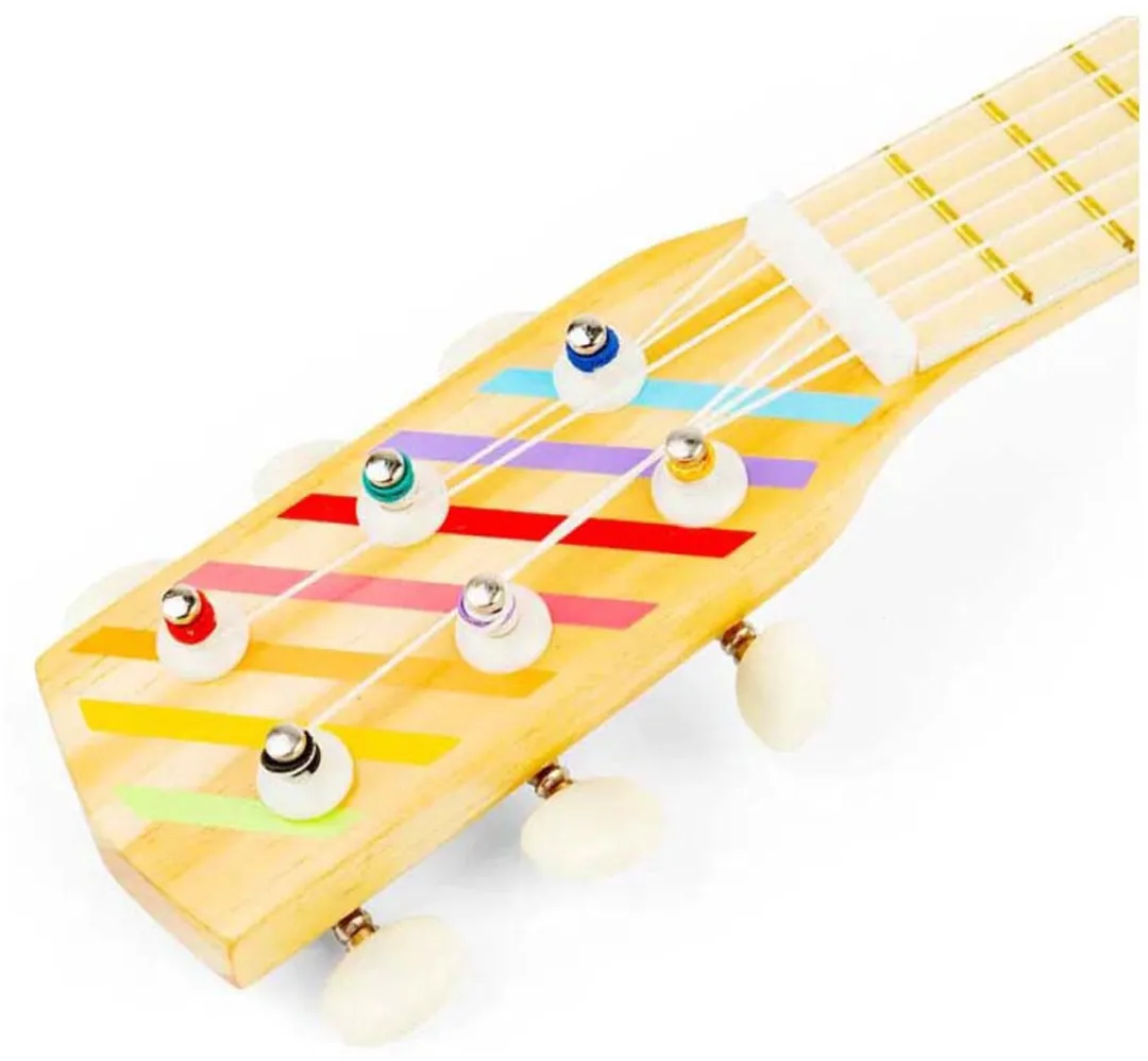 BIGJIGS Houten Gitaar Speelgoed - Multicolor
