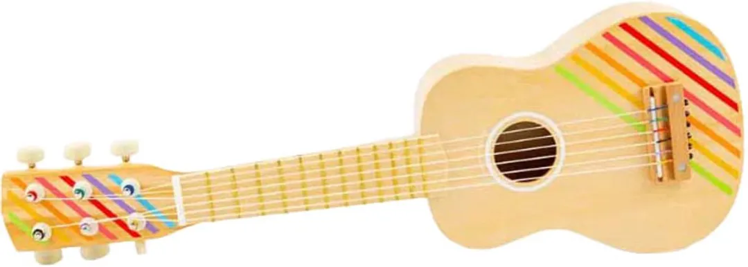 BIGJIGS Houten Gitaar Speelgoed - Multicolor