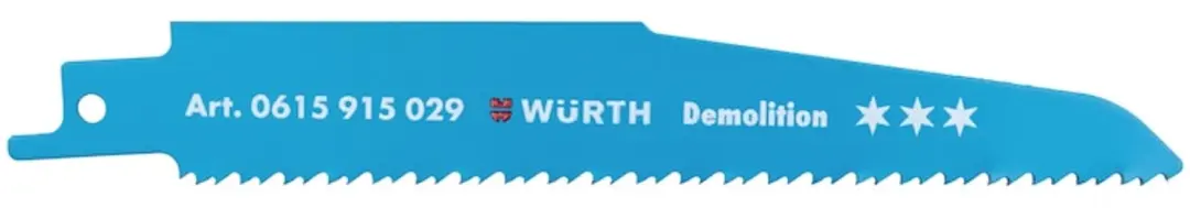 Würth Reciprozaagblad, metaal, drie sterren, sloop voor sloopwerk