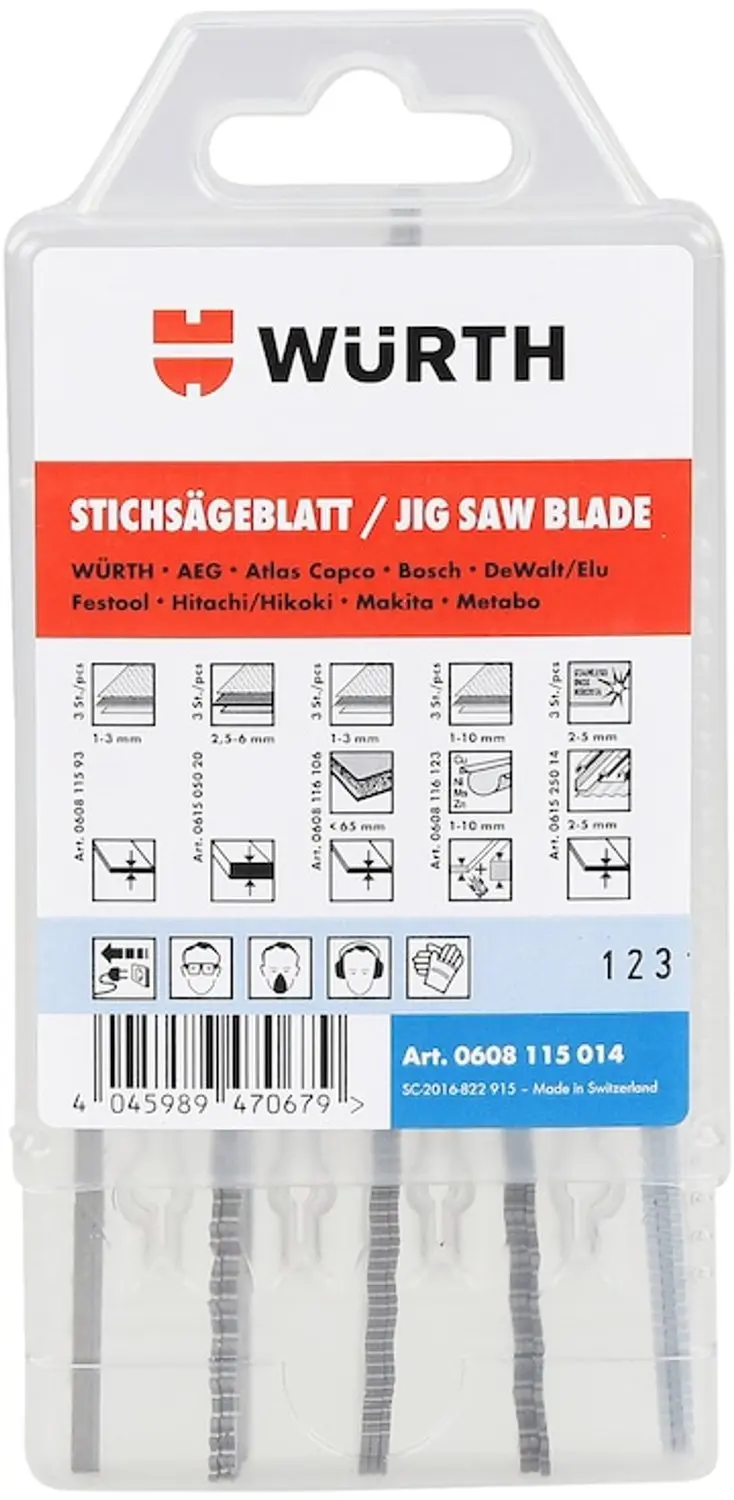 Würth Decoupeerzaagbladassortiment, metaal, 15-delig
