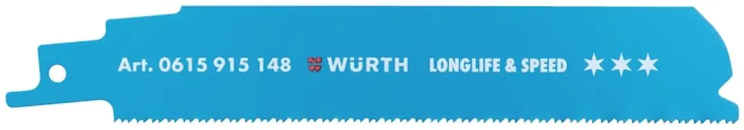 Würth Reciprozaagblad, metaal, drie sterren Longlife & Speed