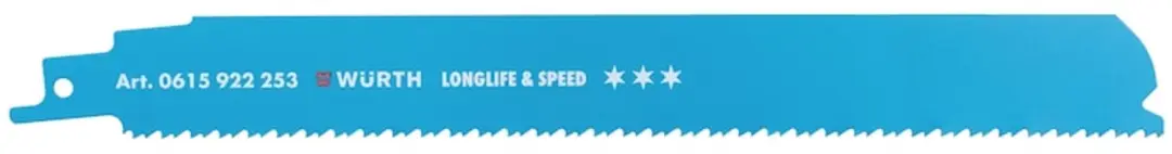 Würth Reciprozaagblad, metaal, drie sterren Longlife & Speed