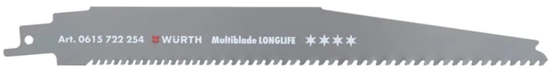 Würth Reciprozaagblad, bouw, vier sterren, Multiblade Longlife/gietijzer profes