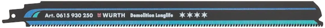 Würth Schrobzaagblad, vier sterren, Demolition Longlife/RVS professional voor s