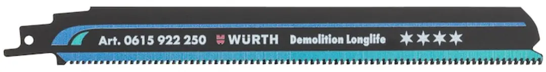 Würth Schrobzaagblad, vier sterren, Demolition Longlife/RVS professional voor s