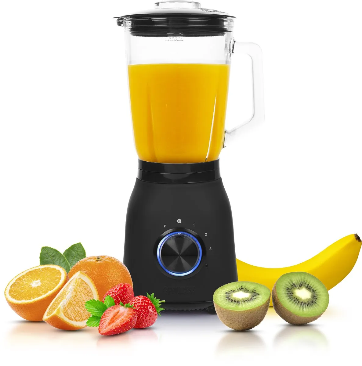 Princess Black Steel Blender 1000W 1.5L - 4 Snelheden - Glaskan