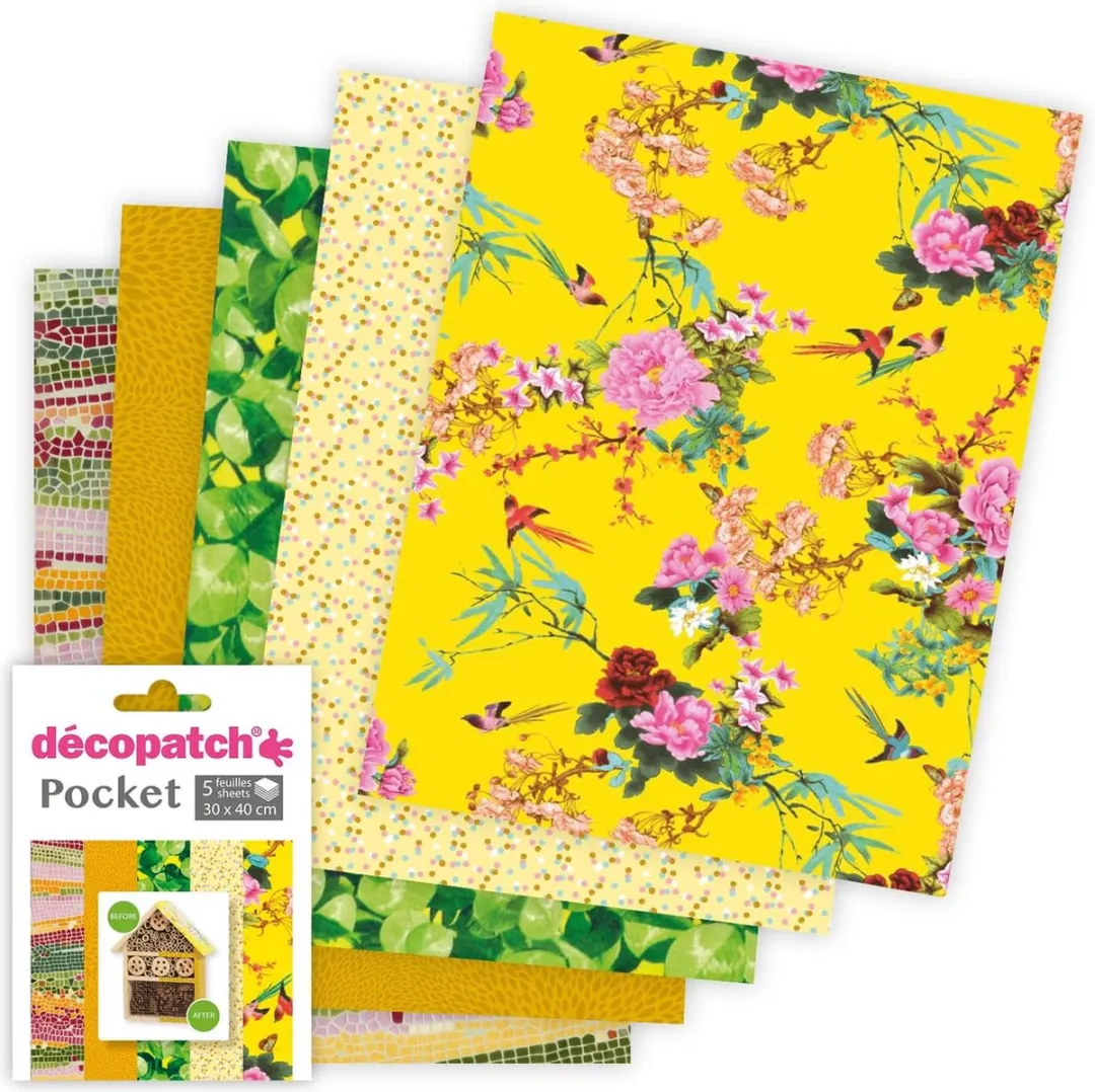Decopatch Pocket No26 Bedrukt Papier 5 Stuks - 30x40cm