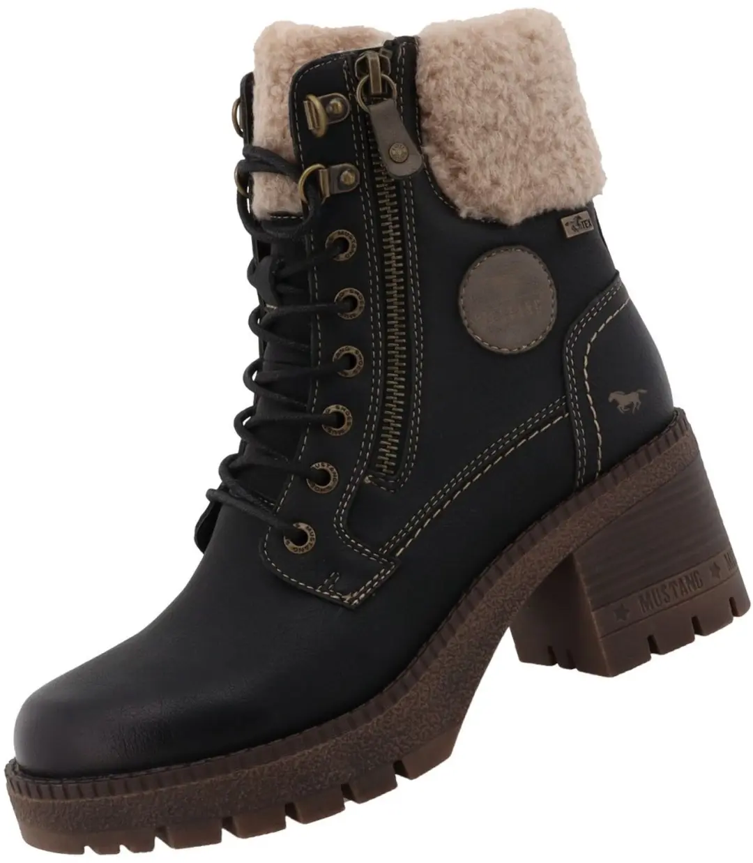 Mustang dames Tex-enkellaarsjes, gevoerd, zwart 15M0032002
