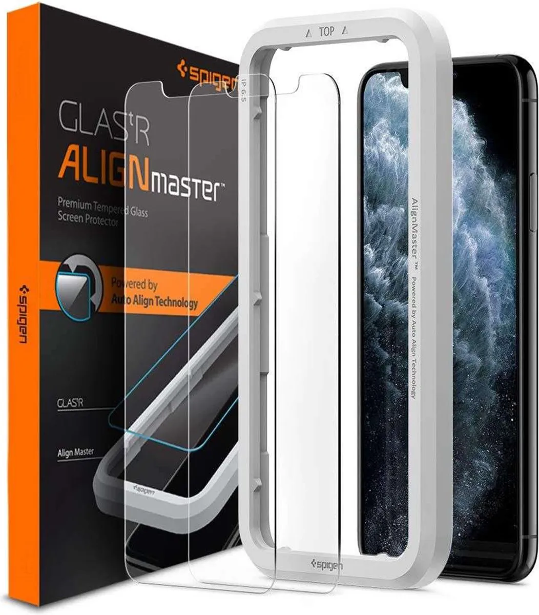Spigen GlastR AlignMaster iPhone Screenprotector - 2 Stuks
