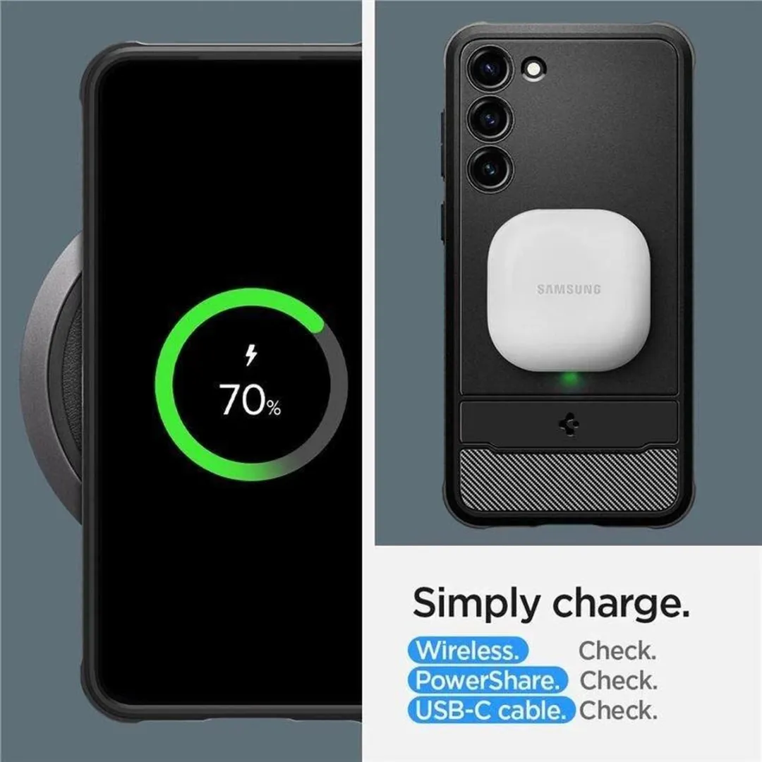 Spigen Rugged Armor Hoesje ACS05711 - Samsung Galaxy S23 - Zwart