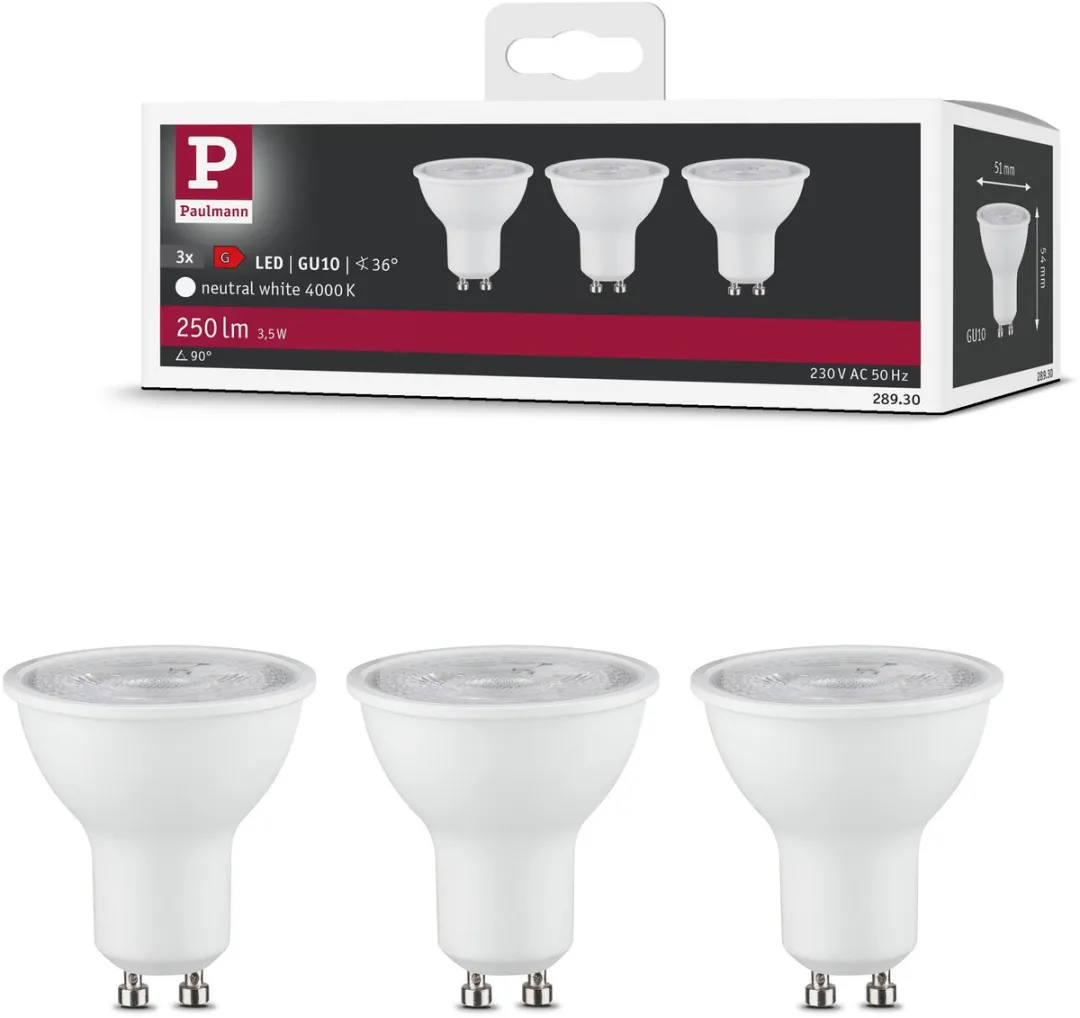 Paulmann LED Reflector GU10 Set 3x250lm 3x3,5W 4000K