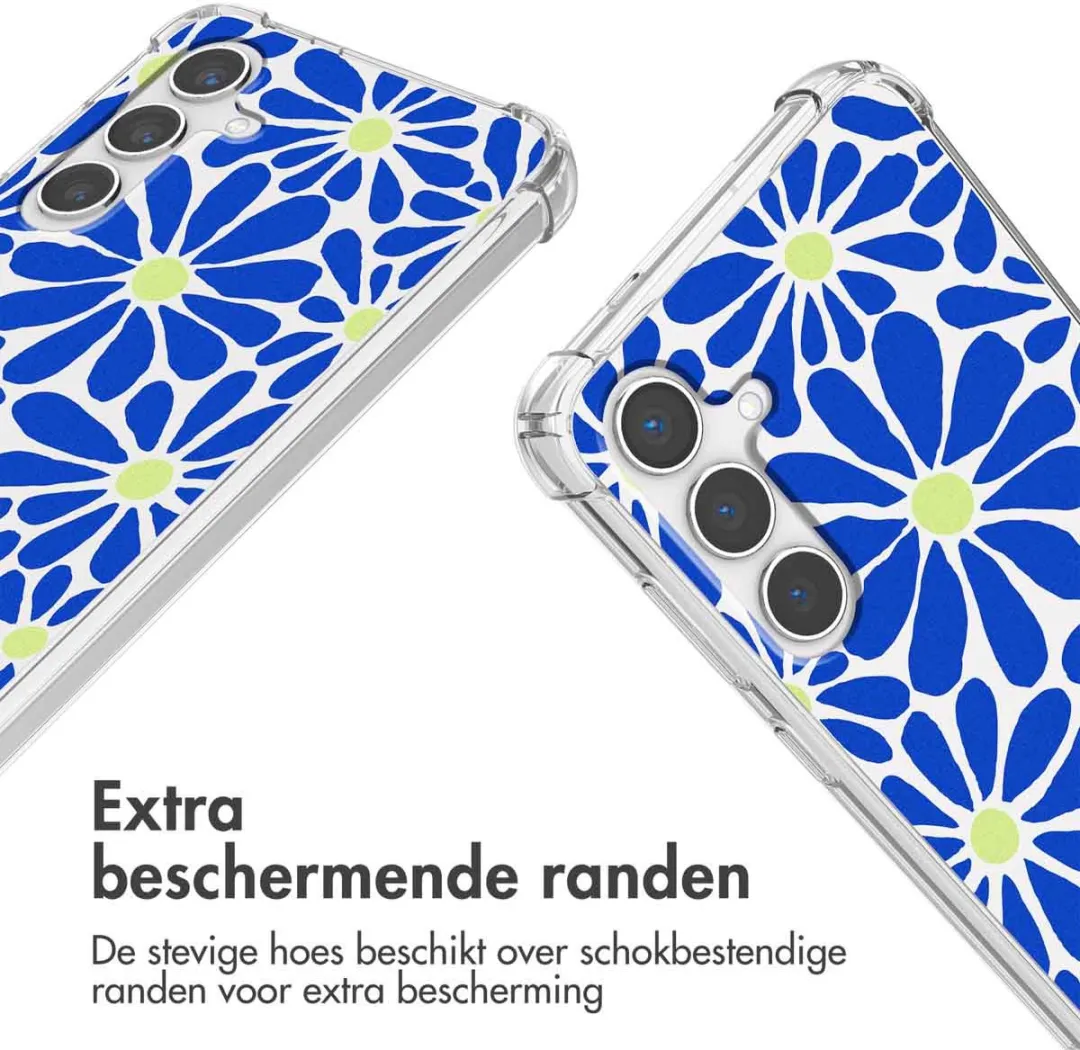 Imoshion Hoesje Samsung Galaxy S24 - Cobalt Blue Flowers Connect