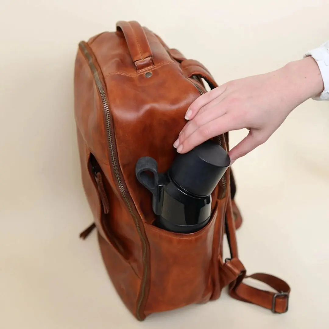Bear Design Odin Laptoprugzak 16L - 15.6 inch - Cognac - afbeelding 2 van 6