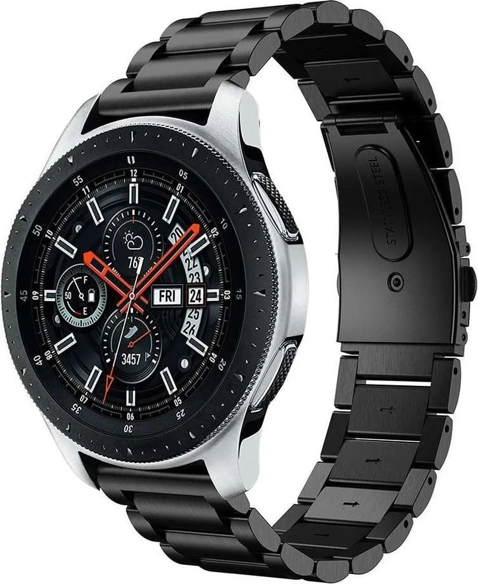 Just in Case Samsung Galaxy Watch Metalen Armband 46mm - Zwart
