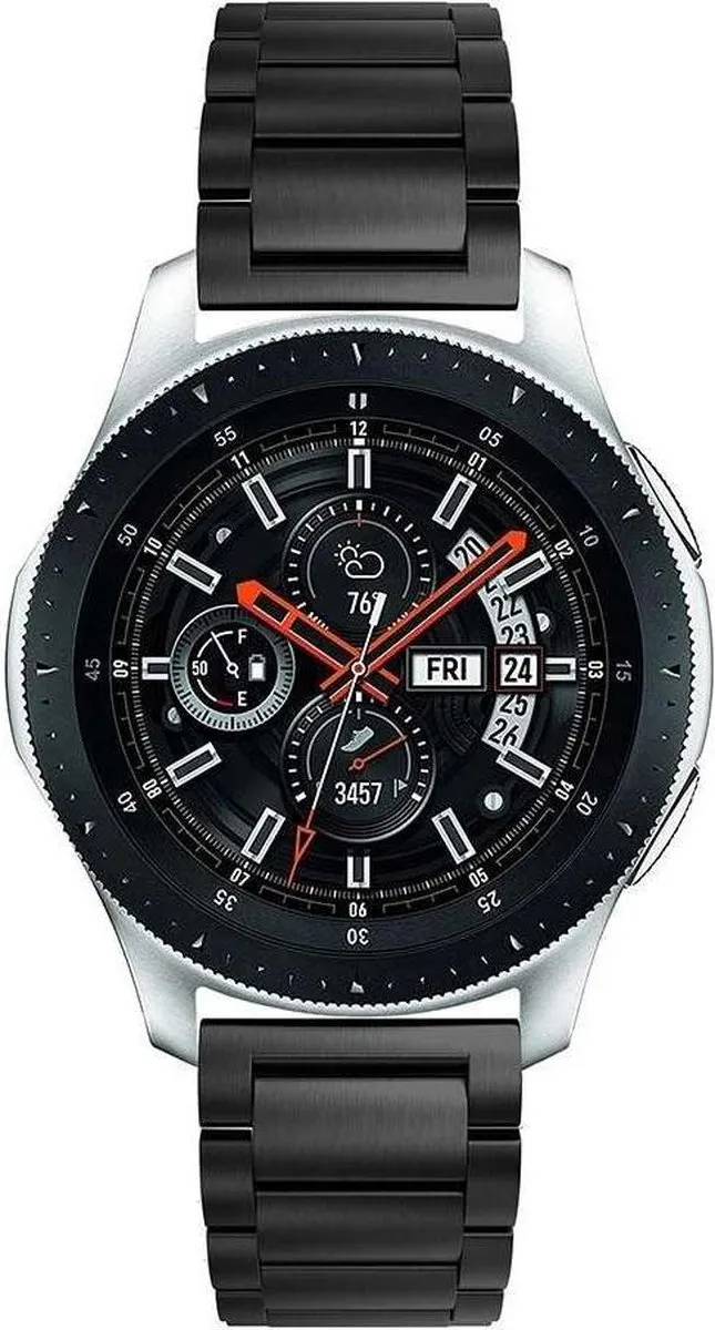 Just in Case Samsung Galaxy Watch Metalen Armband 46mm - Zwart