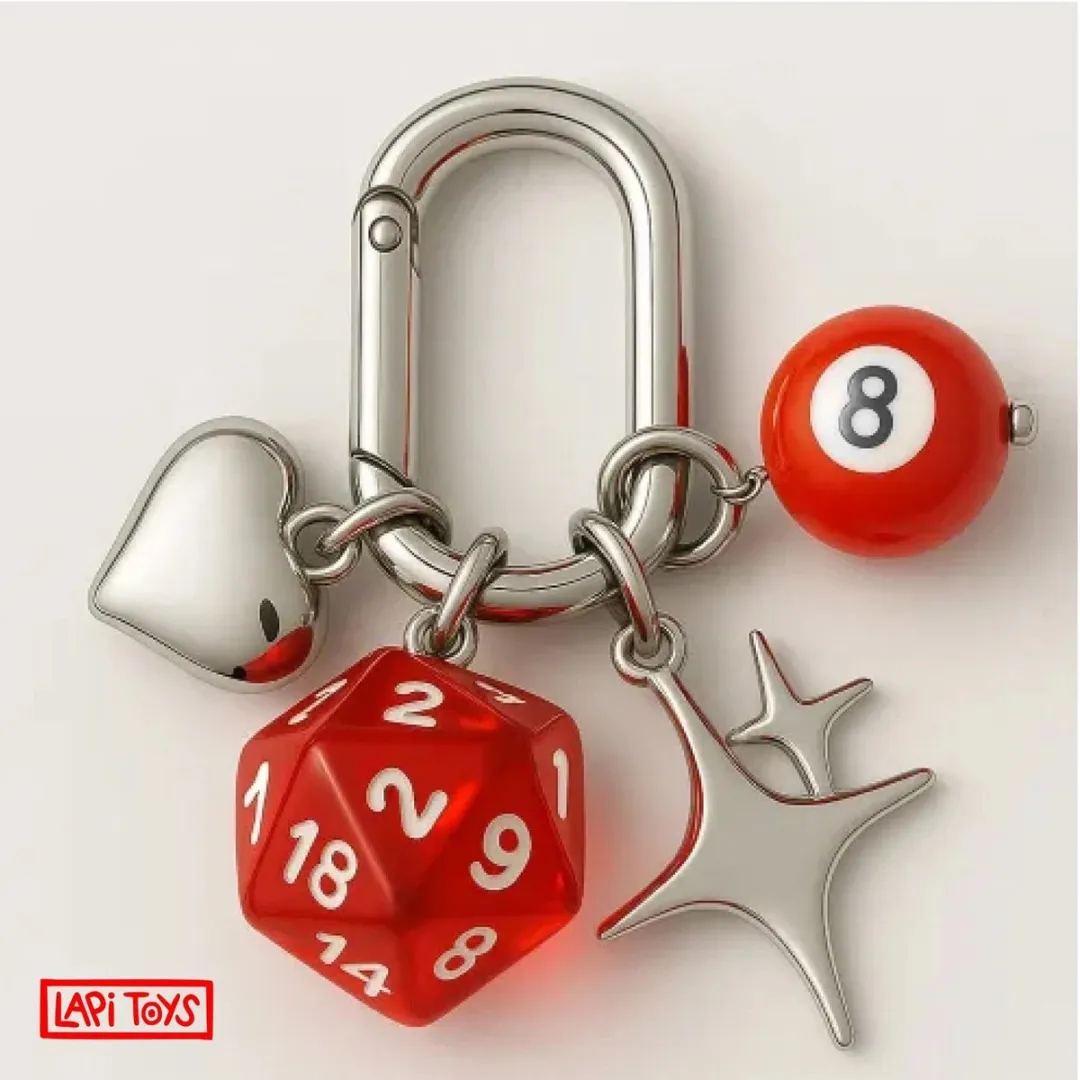 Lapi Toys DnD Metaal Sleutelhanger - Rood