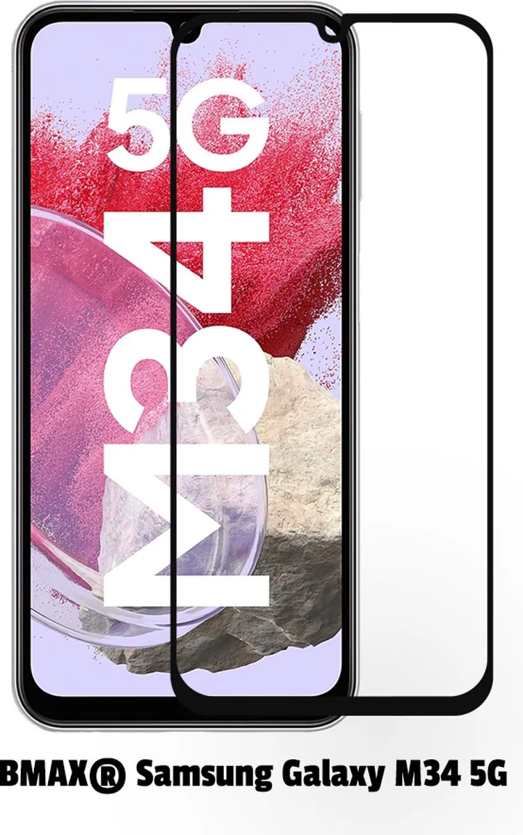 BMAX Screenprotector Samsung Galaxy M34 5G - 2 Stuks - Zwart