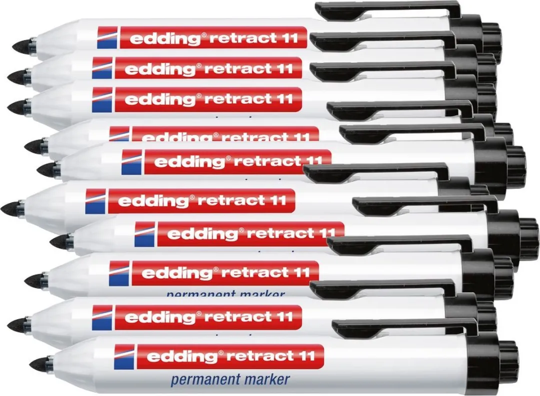 edding 11 Viltstift - 10 Stuks - Zwart - afbeelding 3 van 4