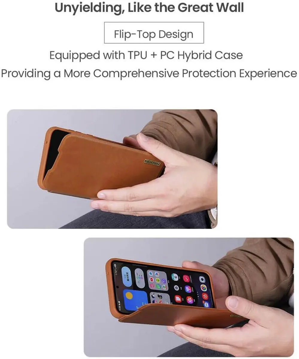 Nillkin Qin Pro Hoesje Samsung Galaxy S25 Edge - 2 Pasjes - Bruin