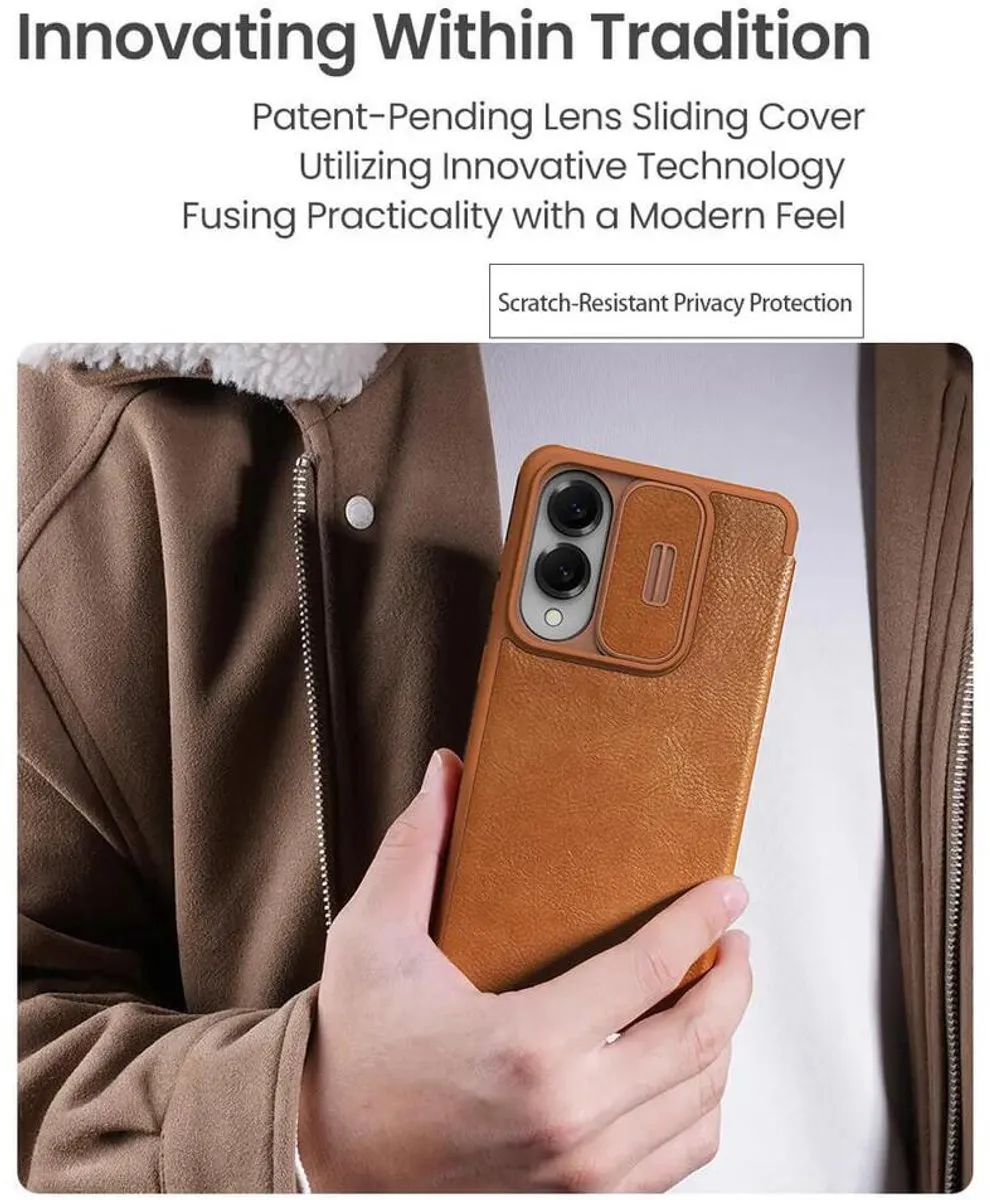 Nillkin Qin Pro Hoesje Samsung Galaxy S25 Edge - 2 Pasjes - Bruin