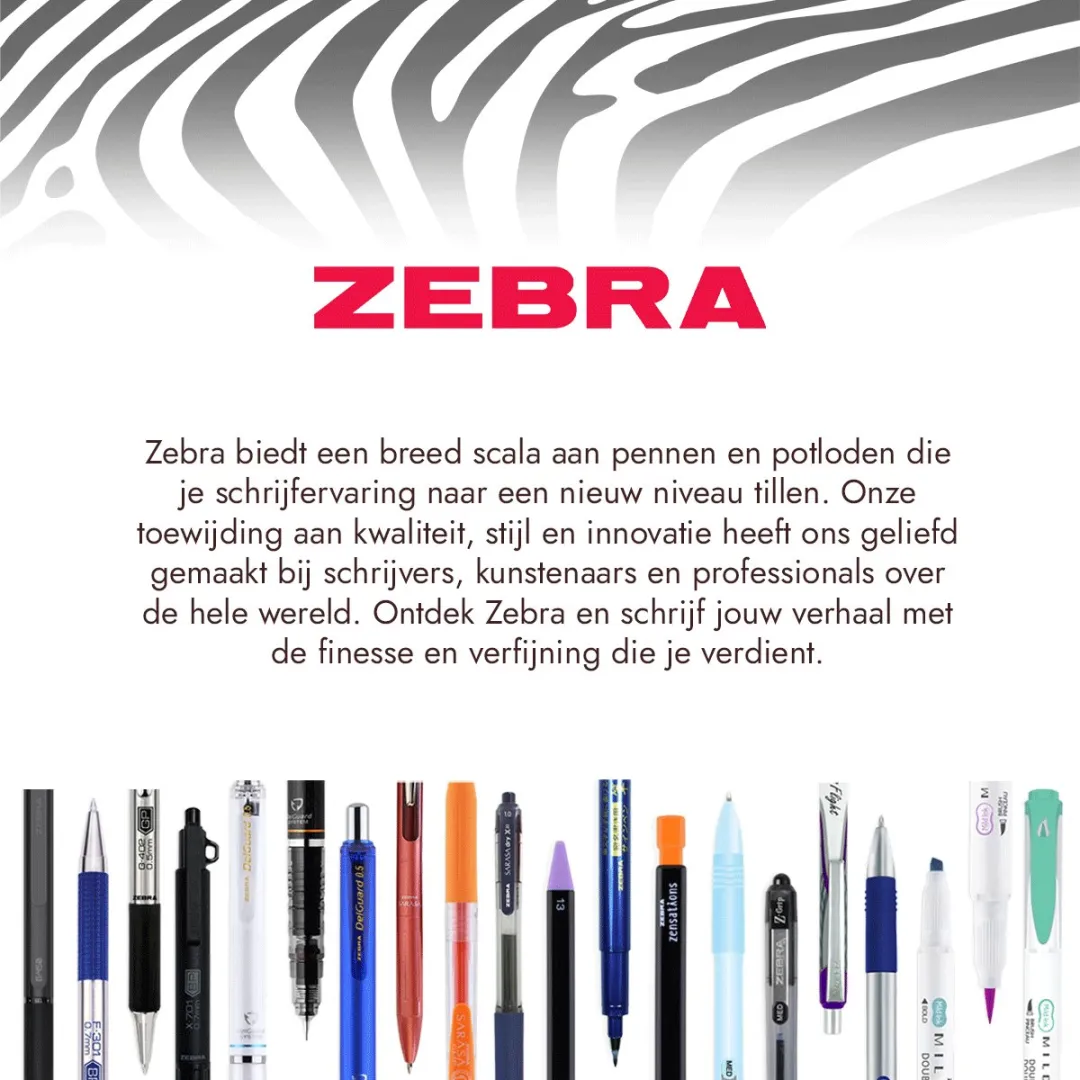 Zebra Textielpen 1.5mm - Zwart