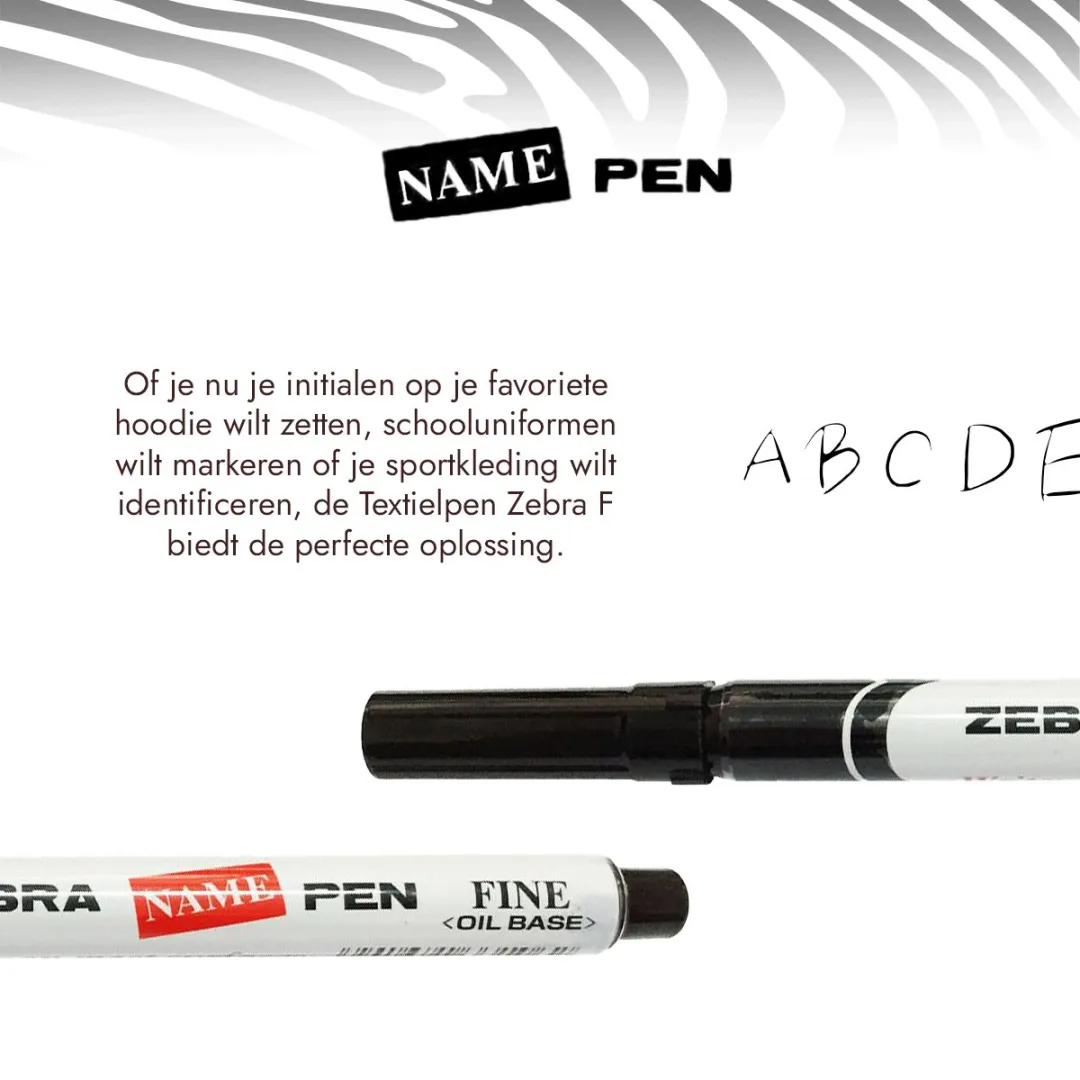 Zebra Textielpen 1.5mm - Zwart