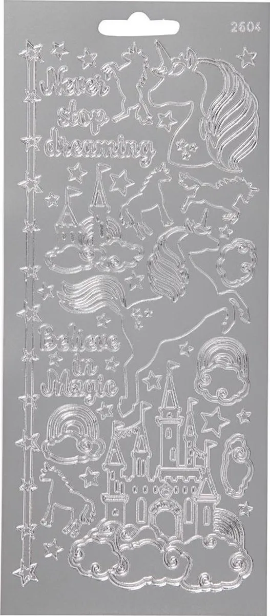 Creativ Company Unicorn Stickers Zilver - 15 Stuks