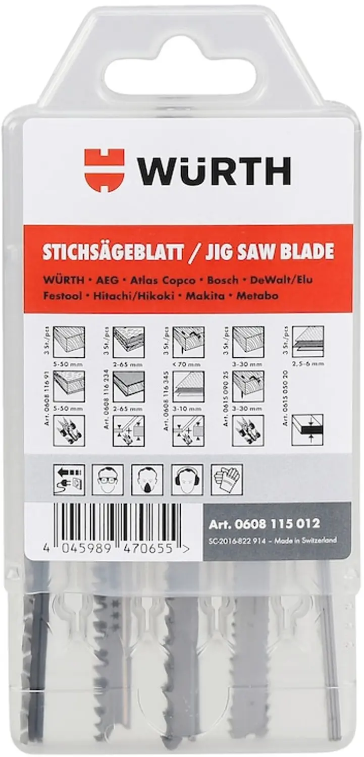 Würth Decoupeerzaagbladassortiment, bouw, 15-delig